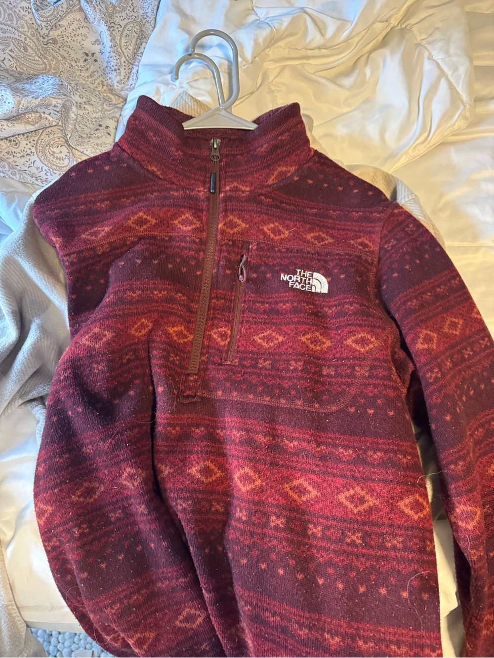 The North Face Maroon Half-Zip Pullover